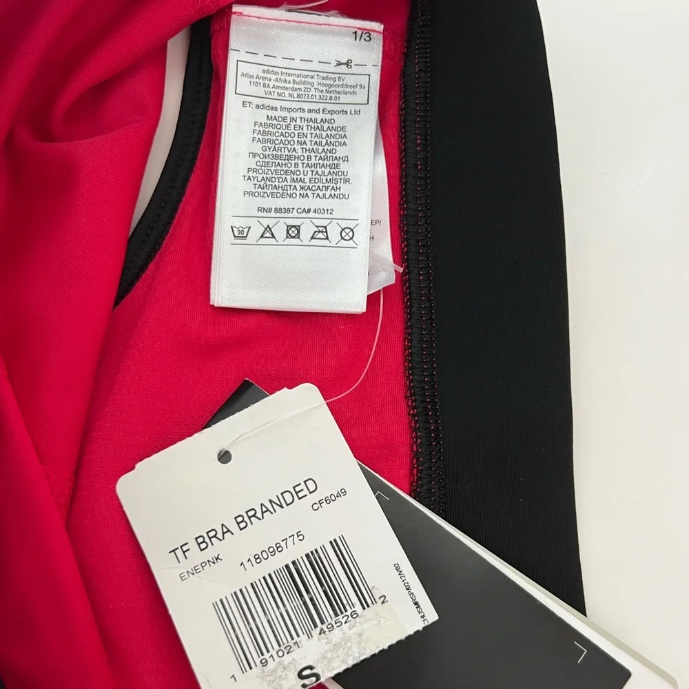 Adidas Techfit Bra Non-Padded Sz S Red & Black NWT
